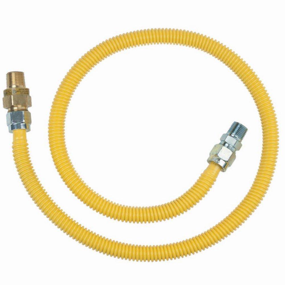 BrassCraft Yellow 1/2 in. MIP Gas Appliance Connector in Yellow 