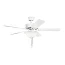 60W 5-Blade Ceiling Fan with 50 in. Blade Span and 3-Light in Matte White