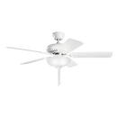 59W 5-Blade Ceiling Fan with 52 in. Blade Span and 3-Light in Matte White