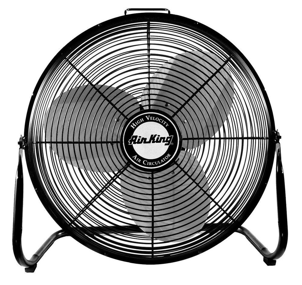 Air King America Inc Black 14 in. 3-Blade Floor Mount Pivoting Fan 