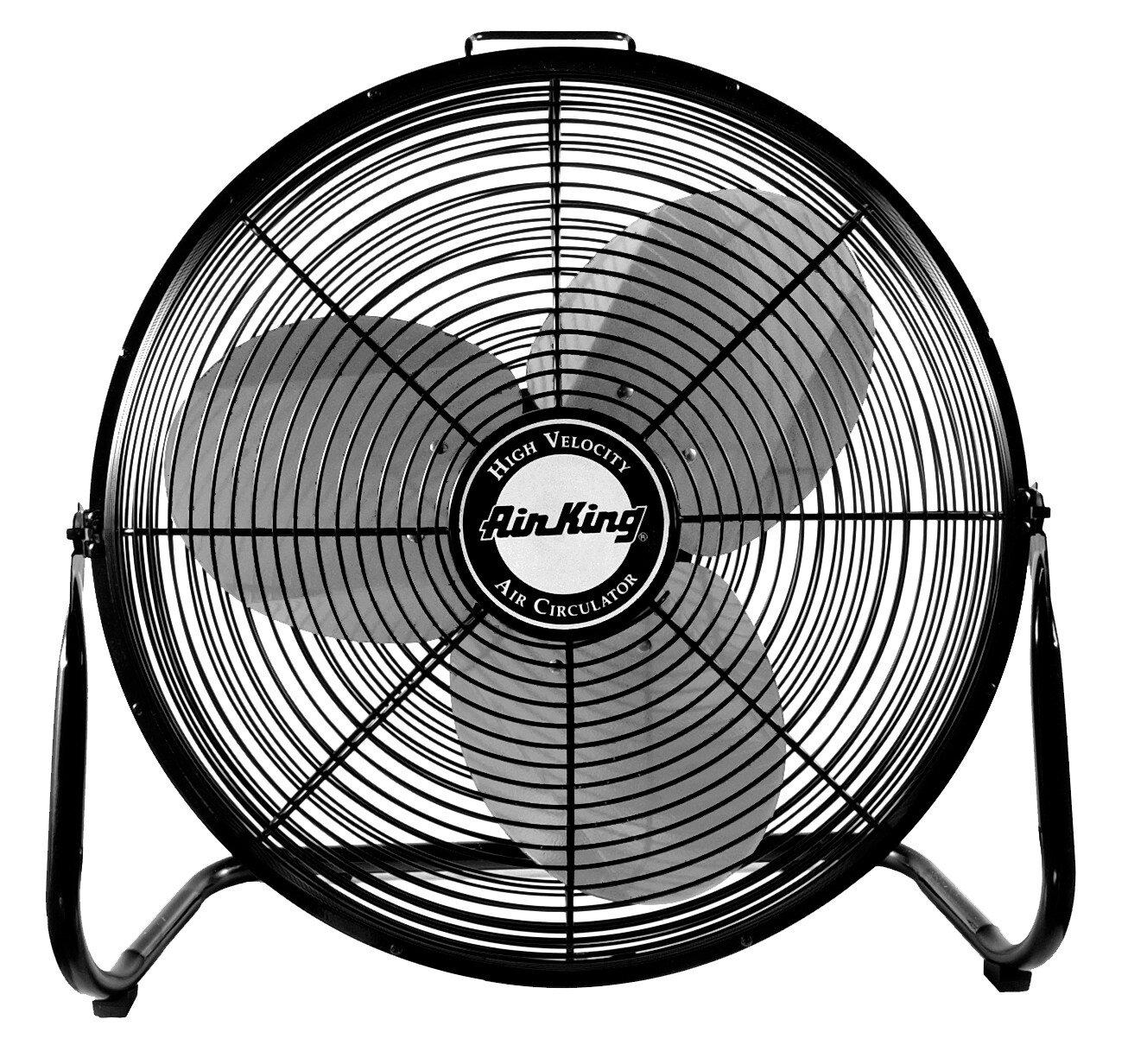 Air King America Inc Black 14 in. 3-Blade Floor Mount Pivoting Fan 