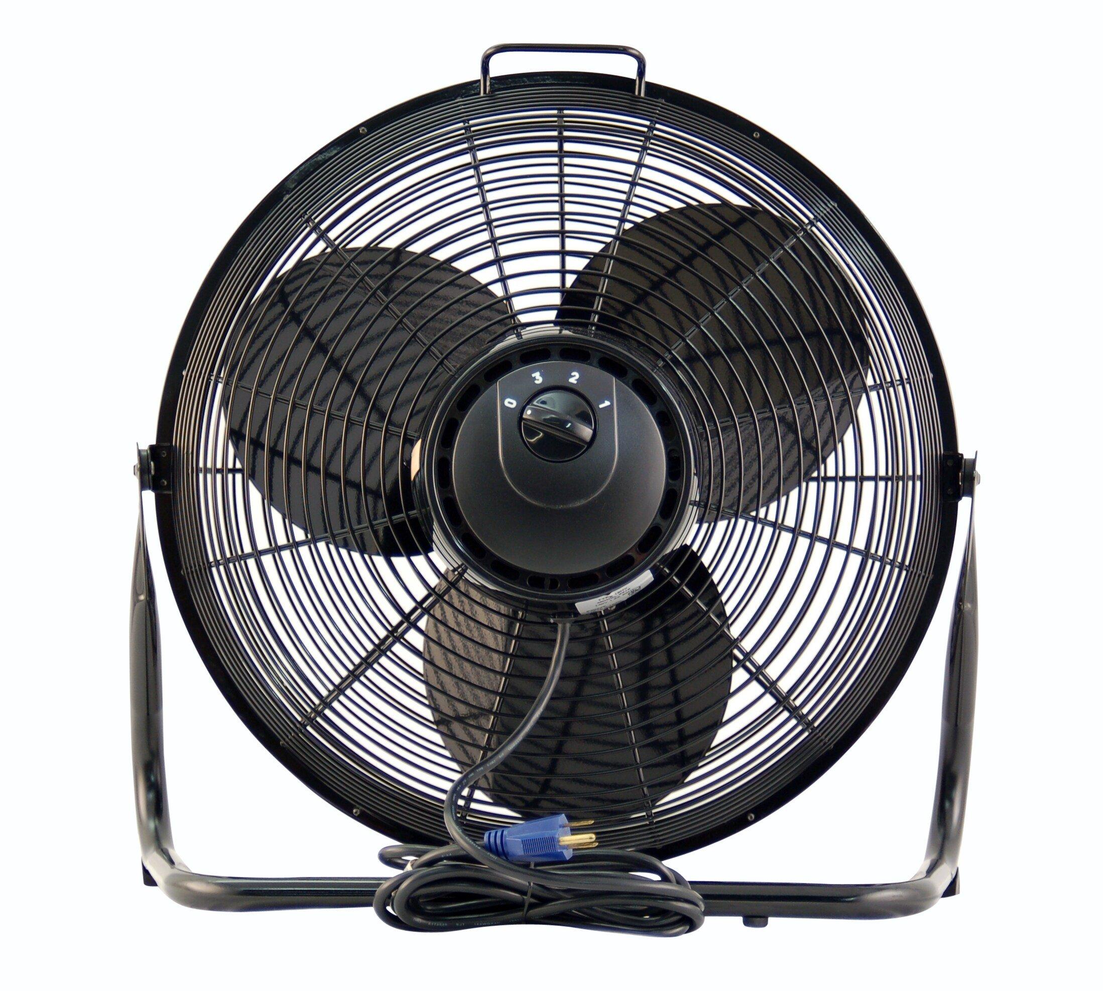 Air King America Inc Black 12 in. 3-Blade Floor Mount Pivoting Fan 