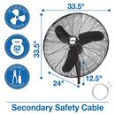 Air King America Inc 3-Blade Oscillating Wall Mount Portable Fan 