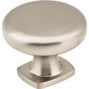 Forged Look Flat Bottom Cabinet Knob in Satin Nickel