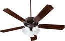 Quorum International Oiled Bronze 52 in. 64W 5-Blade Ceiling Fan with Incandescent Light 