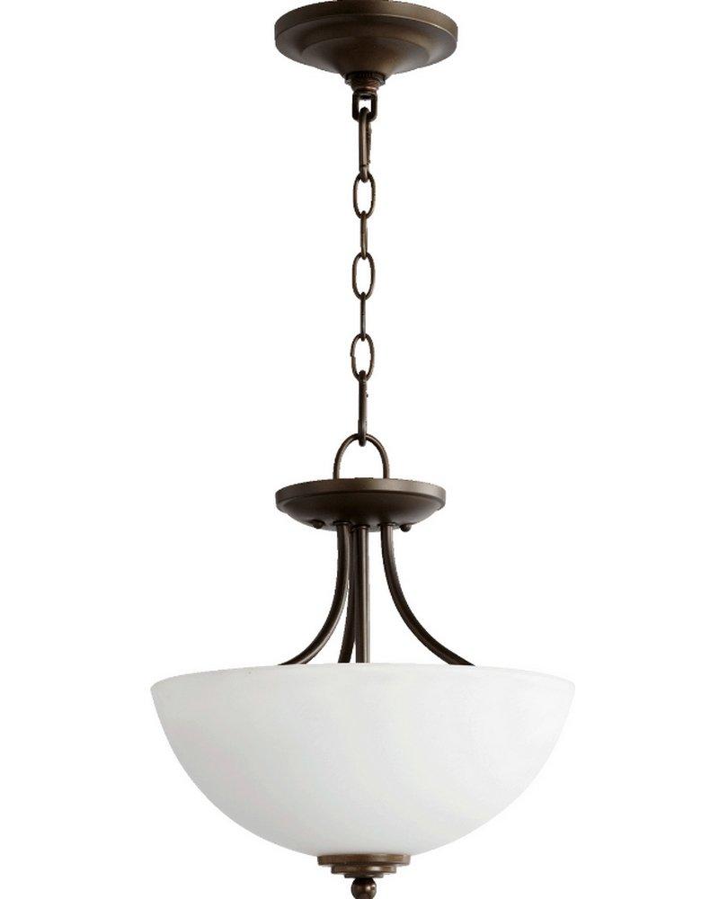 Quorum International Oiled Bronze 13 in. 2-Light Semi-Flush Mount Ceiling Fixture 