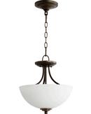 13 in. 2-Light Semi-Flush Mount Ceiling Fixture in Oiled Bronze