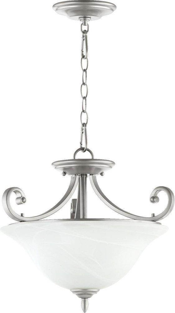 Quorum International Classic Nickel 75W 3-Light Semi-Flushmount Ceiling Fixture 