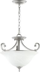 Quorum International Classic Nickel 75W 3-Light Semi-Flushmount Ceiling Fixture 