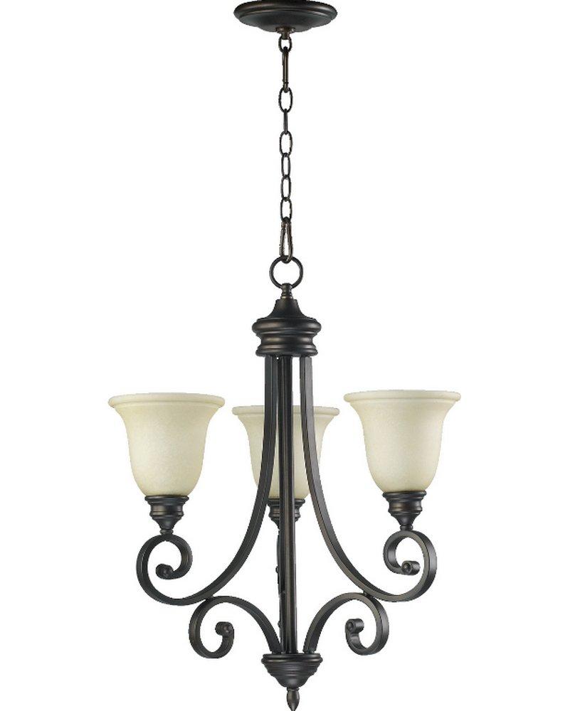 Quorum International Oiled Bronze 3-Light Chandelier 