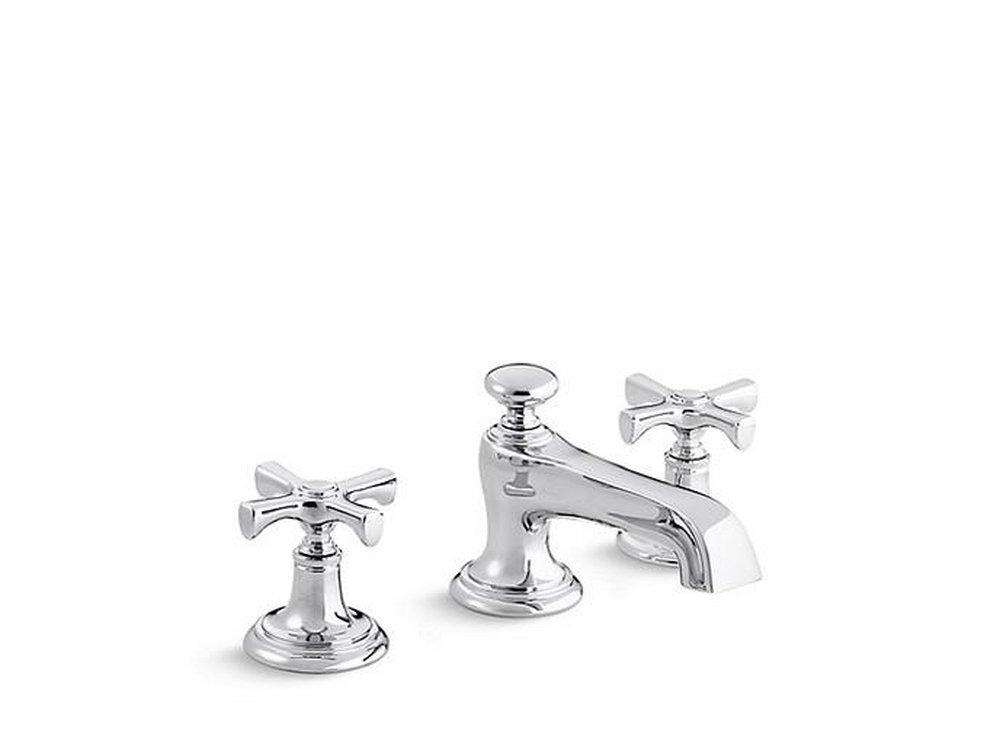 Kallista Unlacquered Brass 4-1/16 in. 3-Hole Deckmount Lavatory Sink Faucet with Double Cross Handle 
