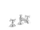 Two Handle Bathroom Sink Faucet in Unlacquered Brass