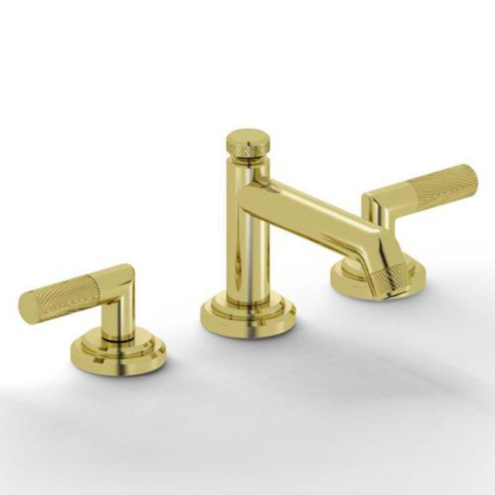 Kallista Unlacquered Brass 1.2 gpm 3-Hole Deckmount Widespread Sink Faucet with Double Lever Handle 