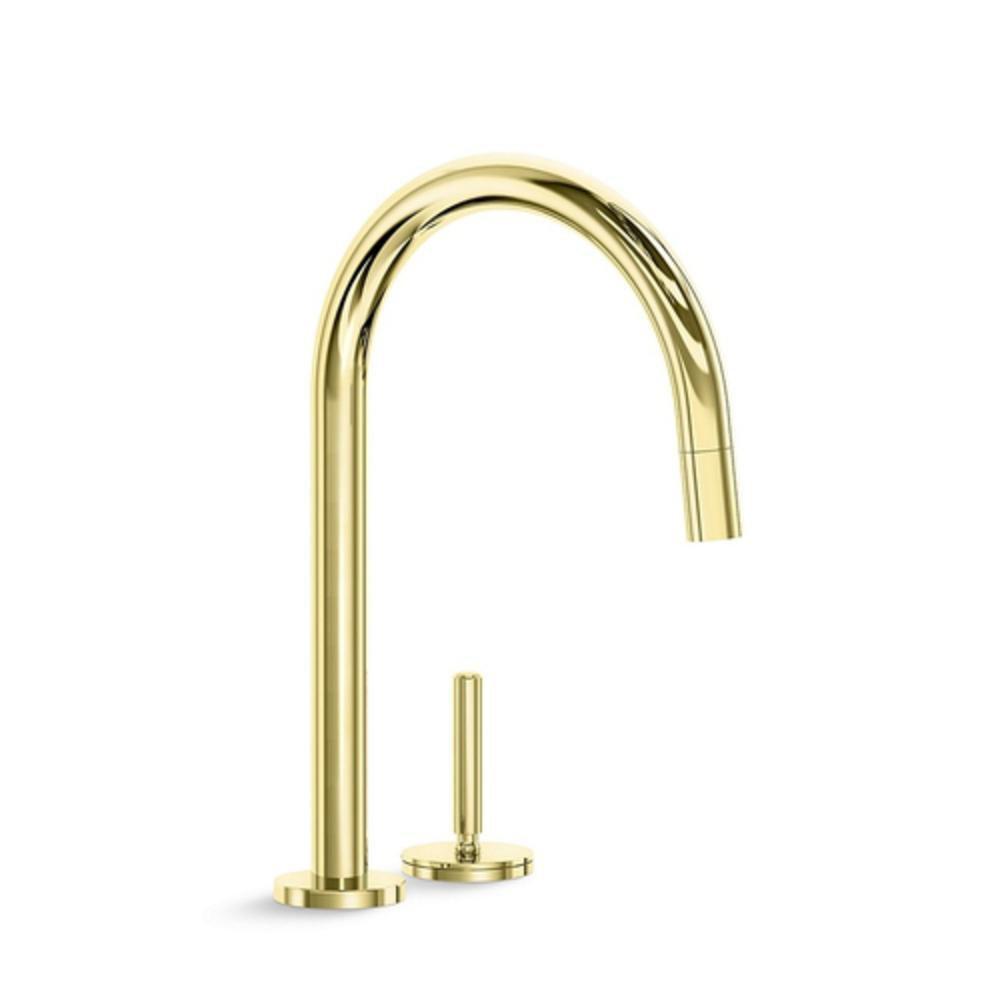 Kallista Unlacquered Brass Single Handle Pull Down Kitchen Faucet 