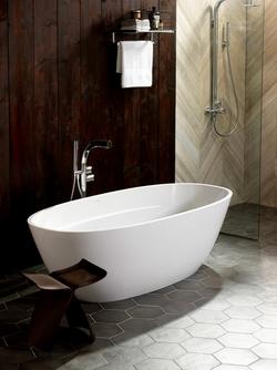 67 x 31-1/4 in. Freestanding Bathtub Center Drain in Englishcast&trade; White