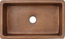 Thompson Medium Antique 33 x 19 in. No Hole Copper Single Bowl Dual Mount Kitchen Sink 