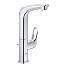 Deck Mount Bathroom Sink Faucet with Single Lever Handle in Starlight Polished Chrome