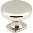 Forged Look Flat Bottom Cabinet Knob in Polished Nickel