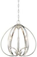 60W 3-Light Incandescent Pendant in Polished Nickel