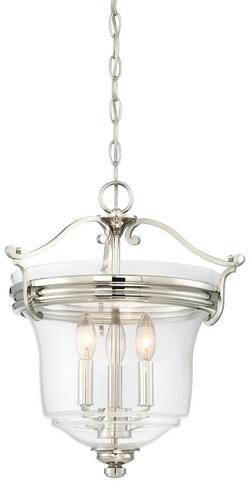 60W 3-Light Halogen Pendant in Polished Nickel
