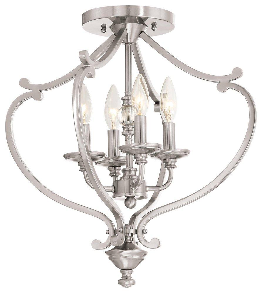 Minka Lavery Brushed Nickel 60W 4-Light Semi-Flushmount Ceiling Fixture 