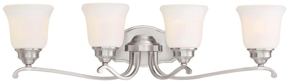 Minka Lavery Brushed Nickel 31 in. 100W 4-Light Medium E-26 A19 Incandescent Vanity Fixture with Clear Glass 