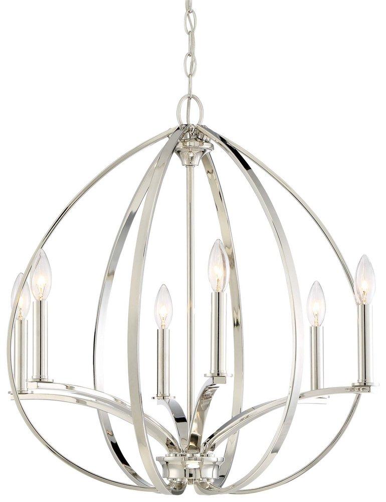 Minka Lavery Polished Nickel 6-Light Pendant 