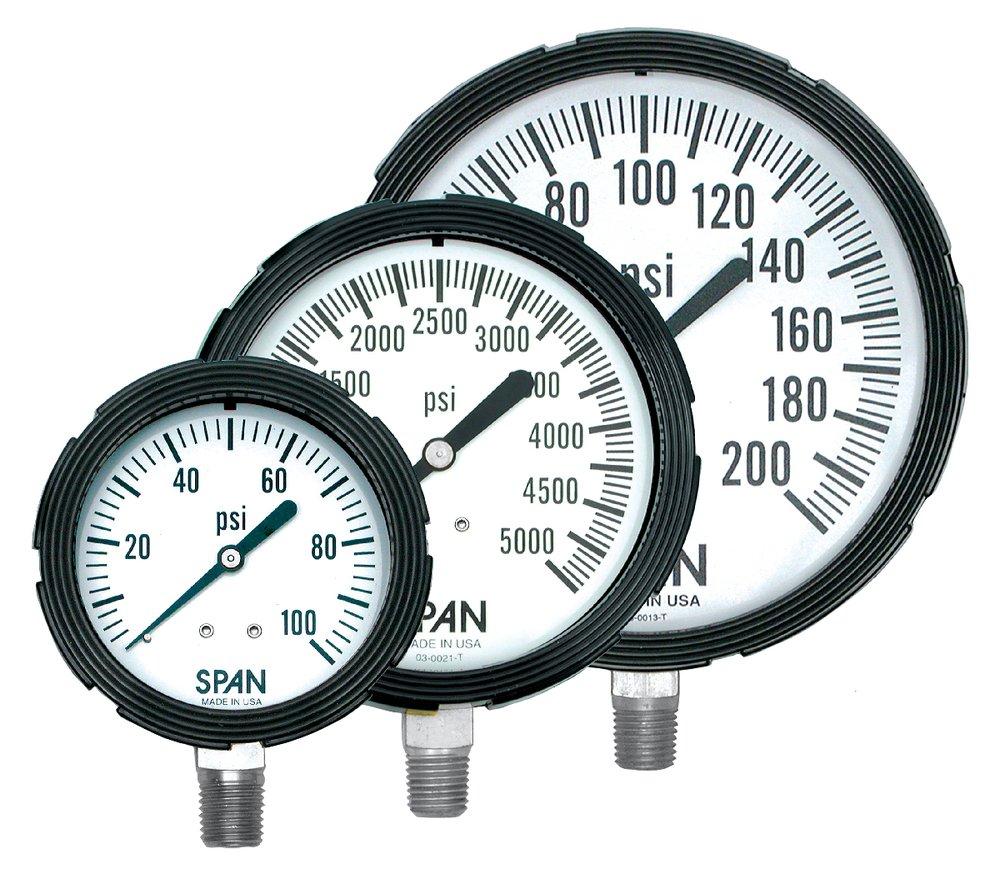 Thuemling Industrial Products White Aluminum 3-1/2 in. Liquid Filled Pressure Gauge 