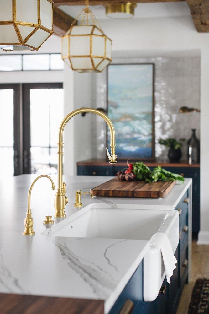 Waterstone Unlacquered Polished Brass Single Handle Lever Handle Water Filter Faucet 