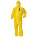 2XL Size Fabric Plastic Coverall in Yellow