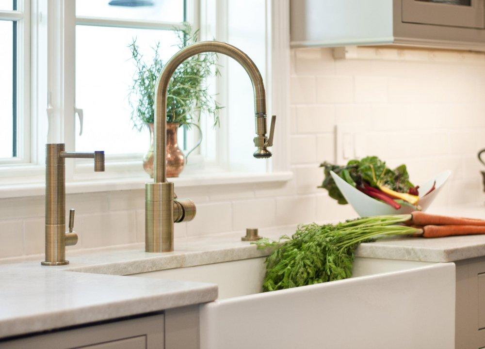 Waterstone Satin Nickel 1.1 gpm Hot Water Only Filter Faucet with Straight Spout and Double Lever Handle 