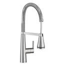 Single Handle Pull Down Semi-Professional Kitchen Faucet with Four-Function Spray and SelectFlo in Stainless Steel - PVD