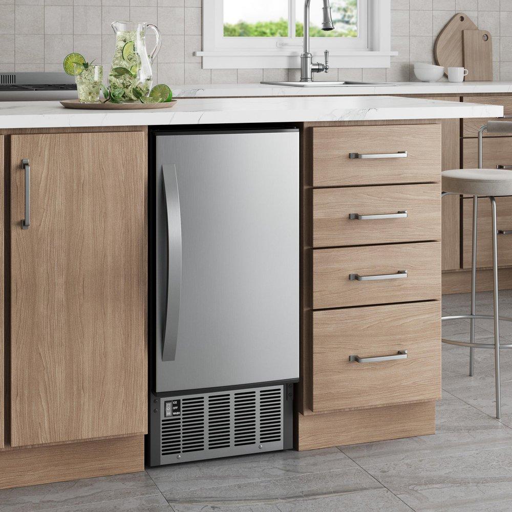 Edgestar Stainless Steel Built-in and Freestanding Ice Maker 