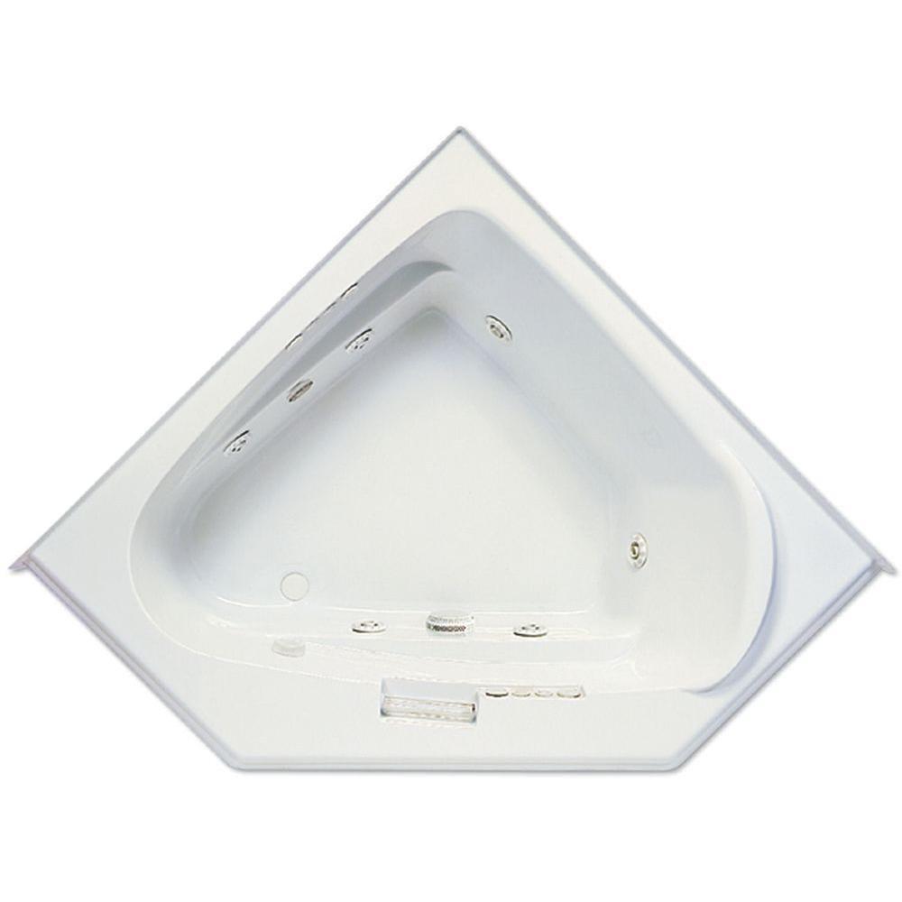Aquarius Industries White 60 x 60 in. Corner Drop-In Whirlpool with Drain in White 