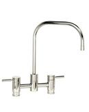1.75 gpm Kitchen Sink Bridge Faucet Spout with Double Lever Handle in Polished Nickel