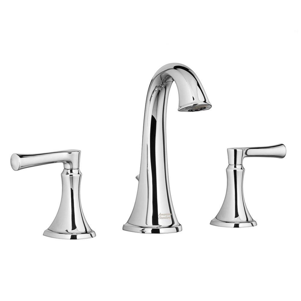 American Standard Polished Chrome Two Handle Widespread Bathroom Sink Faucet with Metal Pop-Up Drain 