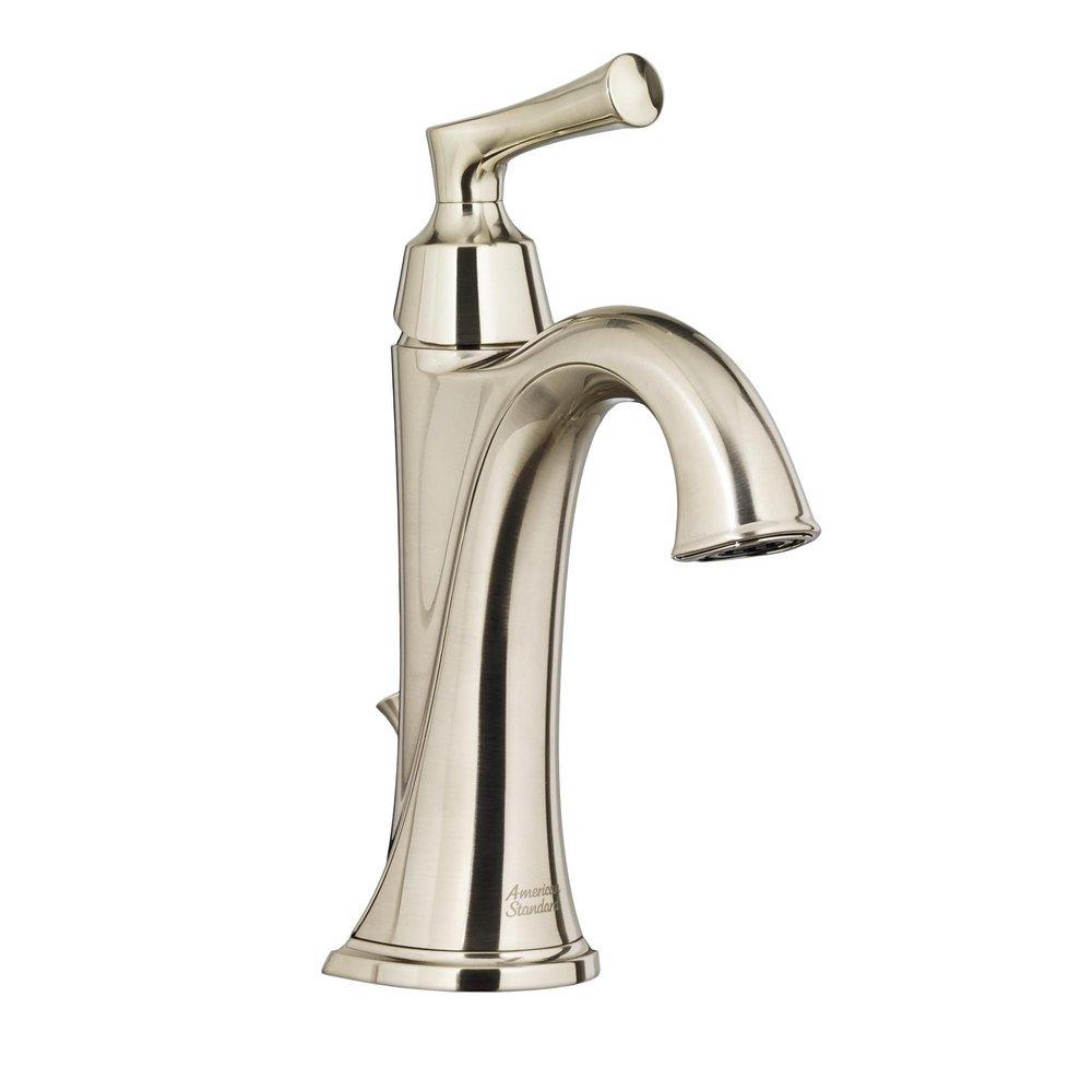 American Standard Brushed Nickel Single Handle Monoblock Bathroom Sink Faucet 