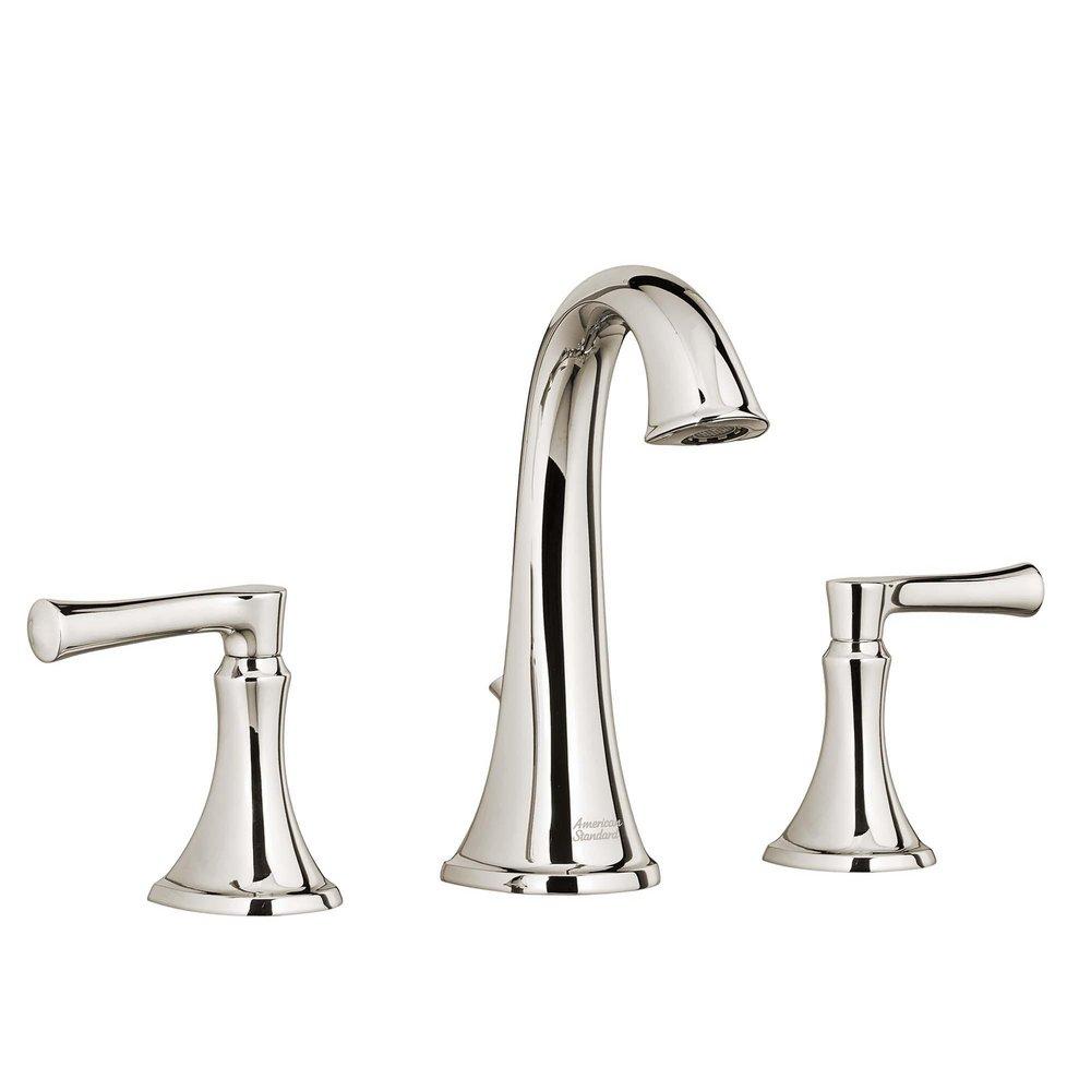 American Standard Polished Nickel PVD Two Handle Widespread Bathroom Sink Faucet with Metal Pop-Up Drain 