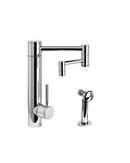 1.75 gpm 2-Hole Kitchen Sink Faucet 12 in. Spout with Side Spray and Single Lever Handle in Matte Black