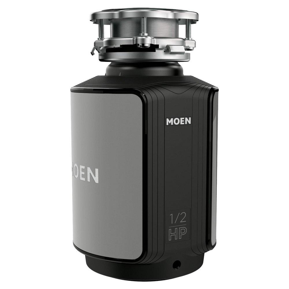 Moen Black Continuous Feed Garbage Disposal with Pre-Installed Power Cord and SoundSHIELD Technology 