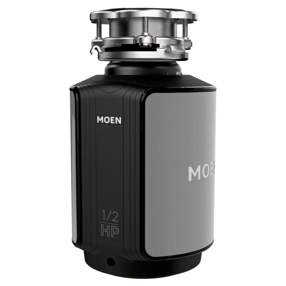 Moen Black Continuous Feed Garbage Disposal with Pre-Installed Power Cord and SoundSHIELD Technology 