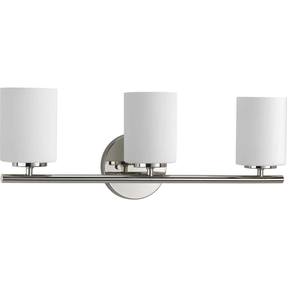 Progress Lighting Polished Nickel 100W 3-Light Medium E-26 Base Incandescent Bath Light 