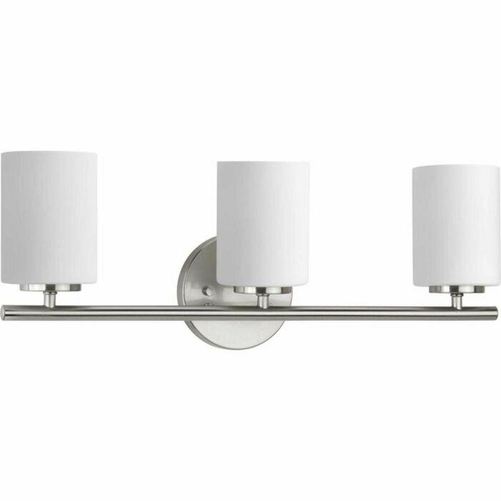 Progress Lighting Brushed Nickel 100W 3-Light Medium E-26 Base Incandescent Bath Light 