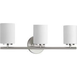 3-Light Incandescent Bathroom Light in Brushed Nickel