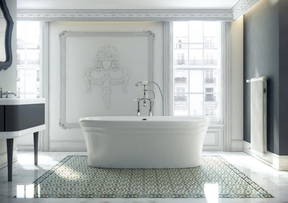 Victoria+Albert&reg; Englishcast&trade; White 67 x 31-1/2 in. Freestanding Bathtub with Center Drain 