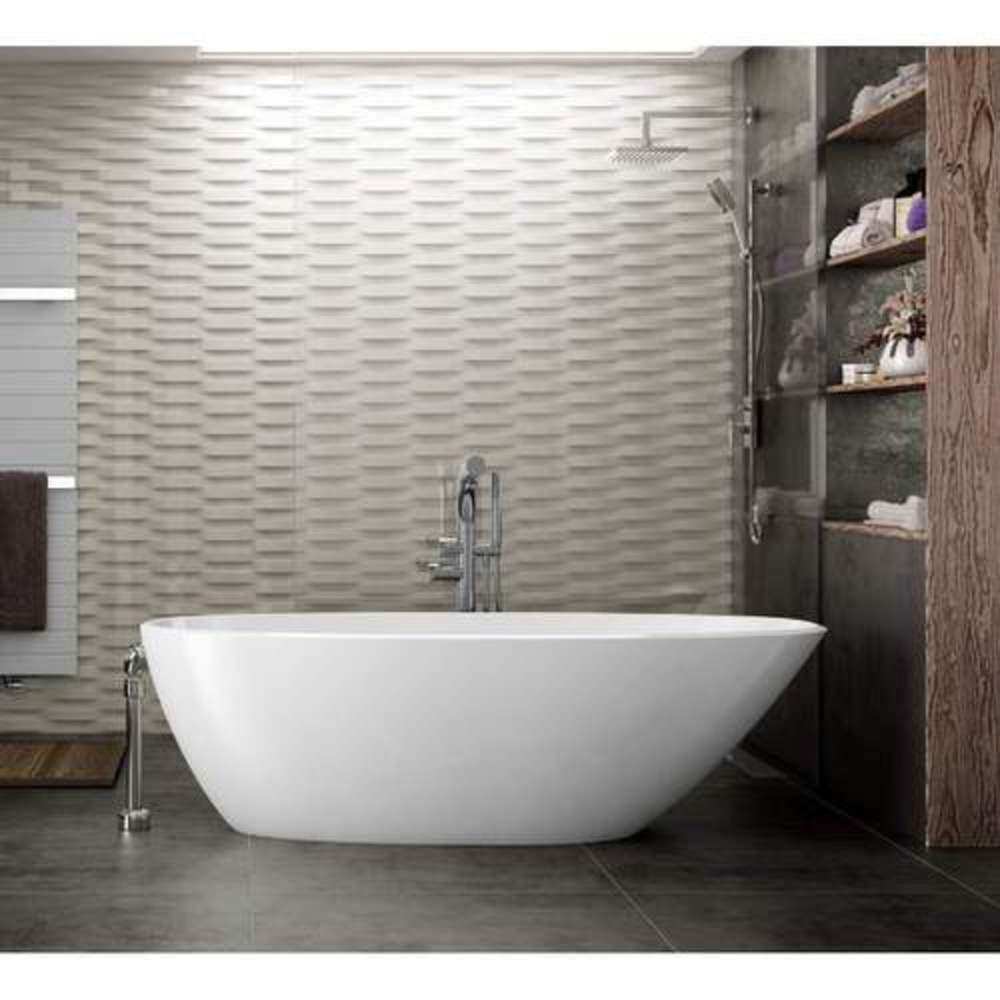 Victoria+Albert&reg; Quarrycast&trade; White 64-3/4 x 29-1/8 in. Freestanding Bathtub 