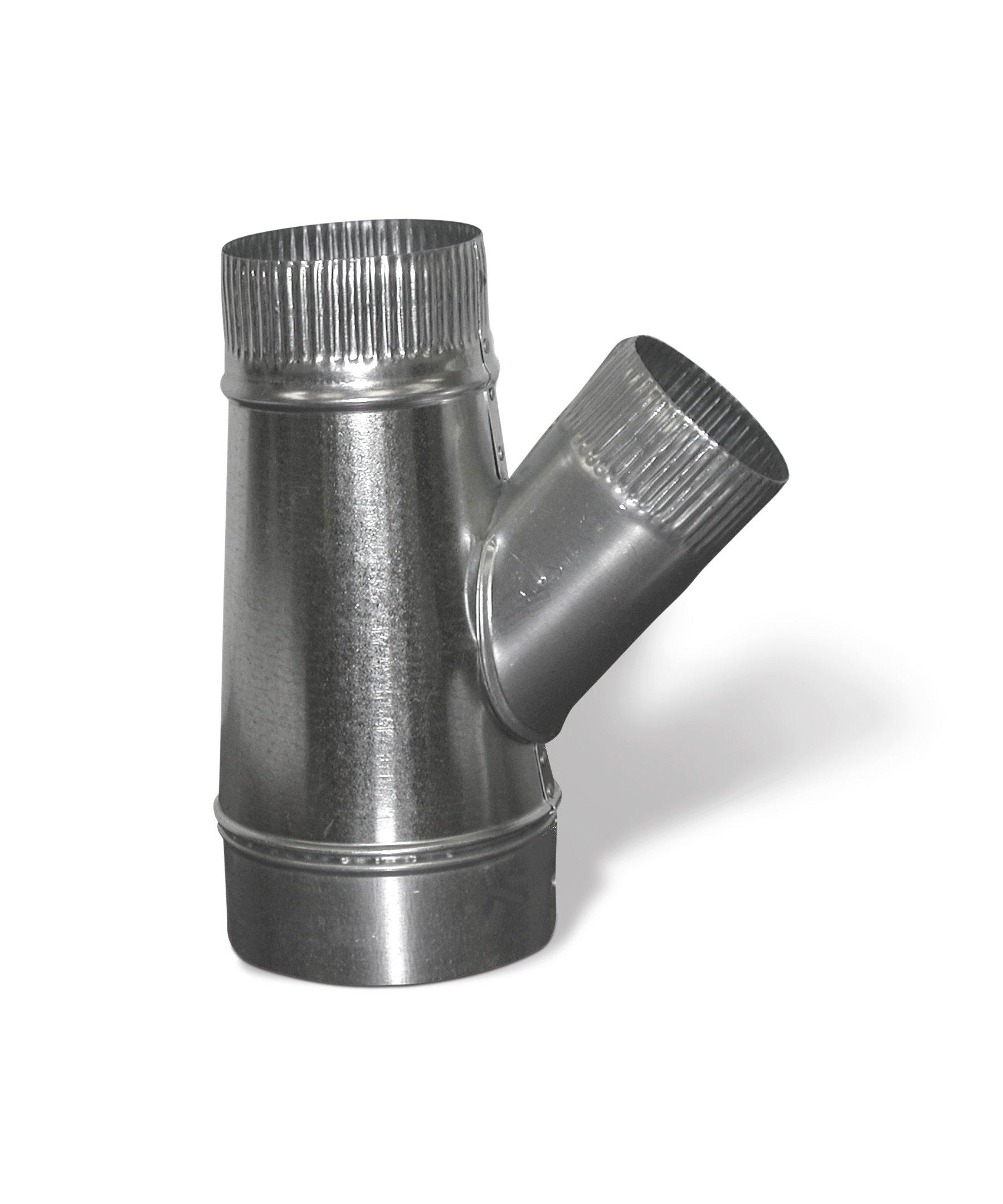 6 in. x 4 in. 26 ga Galvanized Steel Reducing Wye 