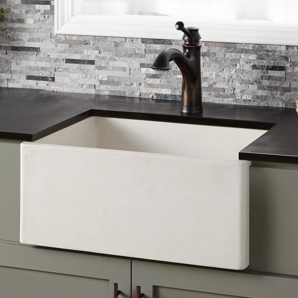 Native Trails Slate 24 x 18 in. Concrete Single Bowl Farmhouse Kitchen Sink 