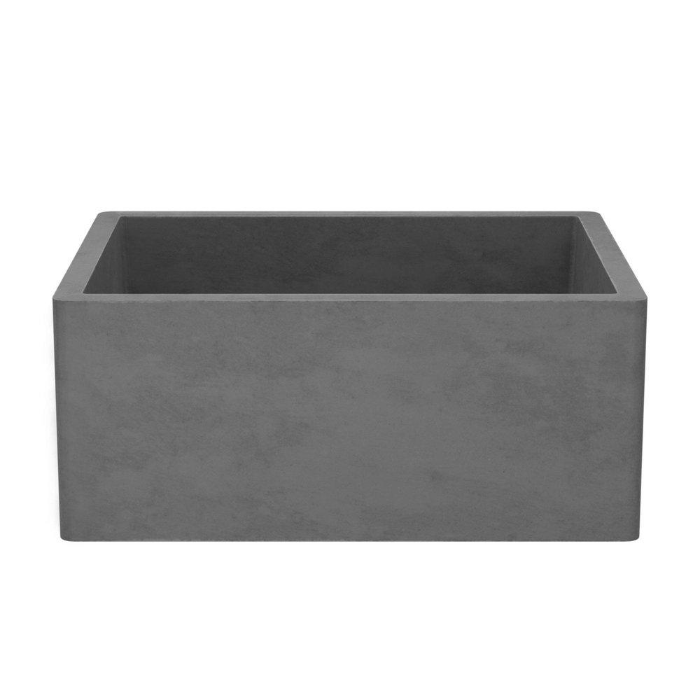 Native Trails Slate 24 x 18 in. Concrete Single Bowl Farmhouse Kitchen Sink 