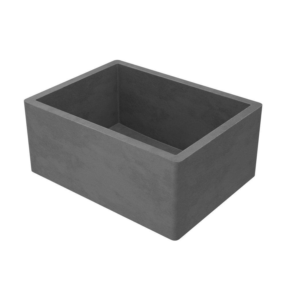 Native Trails Slate 24 x 18 in. Concrete Single Bowl Farmhouse Kitchen Sink 
